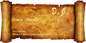 Dani Jenő névjegykártya